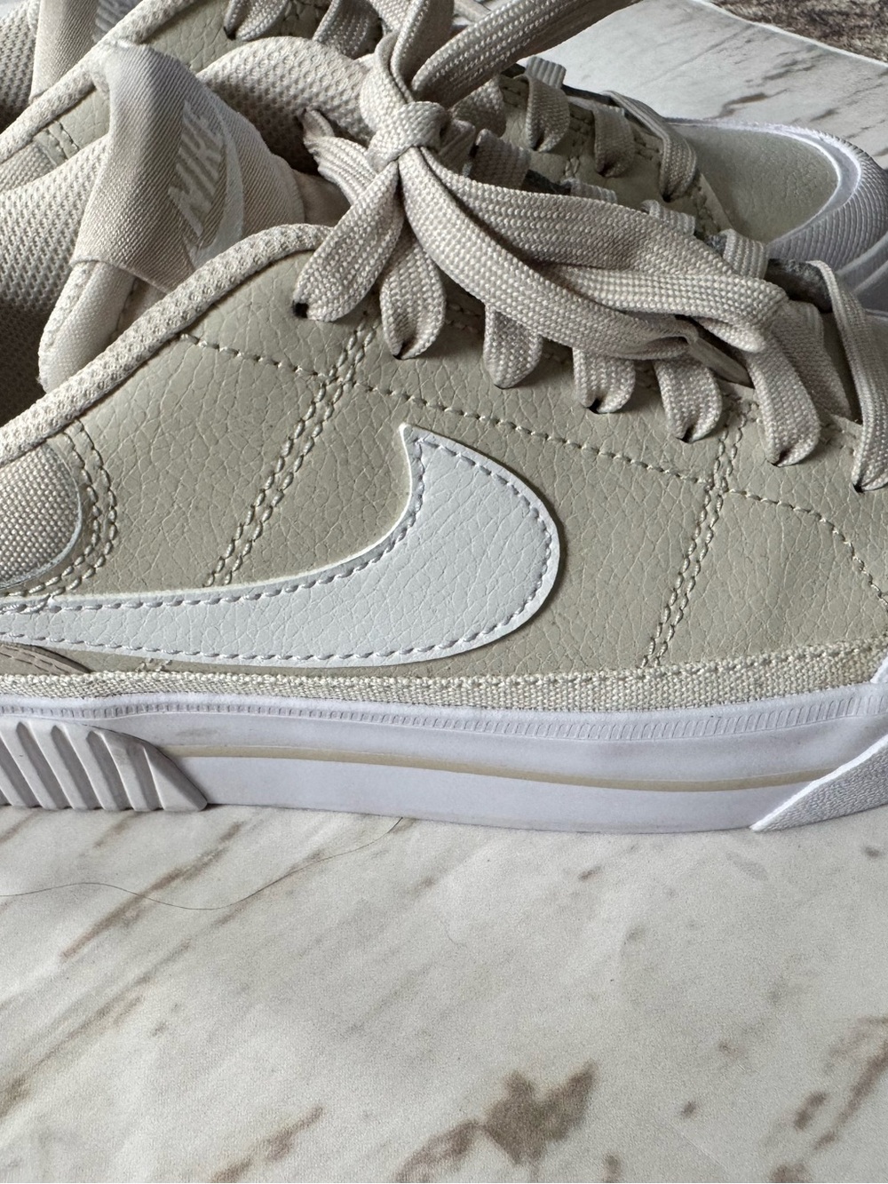 Nike court legacy lift Platform Sneakers in Light Beige/White - Picture 7 of 8